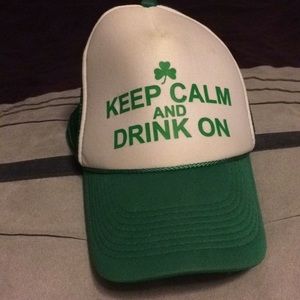 Green Keep Calm Drink On SnapBack Hat